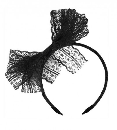 Black 80s Lace Headband