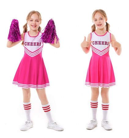Pink Kids Cheerleader Costume With Pompoms Socks lp1090pink