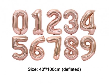 Rose 40”  Numbers Air Inflatable Balloon