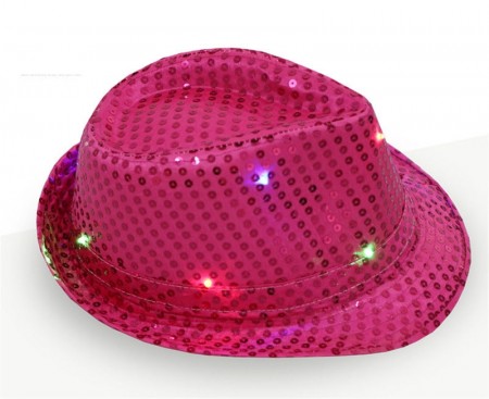 Adults LED Light Up Flashing Rose Sequin Hat