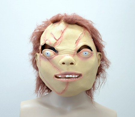 Chucky Doll Head Scary Party Facial Mask Latex Animals Cosplay Prop