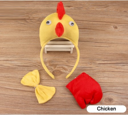 Chicken Headband Bow Tail Set Kids Animal Headpiece