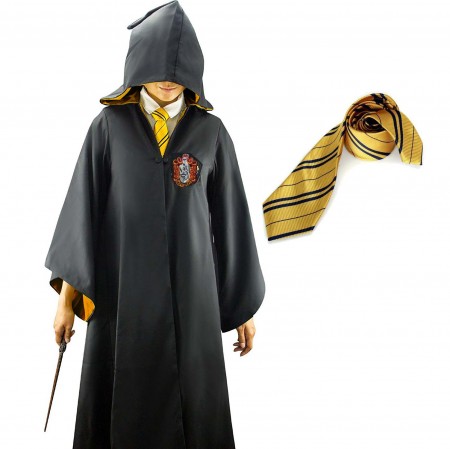 Boys Girls Harry Potter Kids Robe Tie Costume Cosplay Hufflepuff 