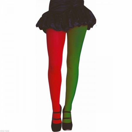 Elf Tights Pantyhose Red Green 