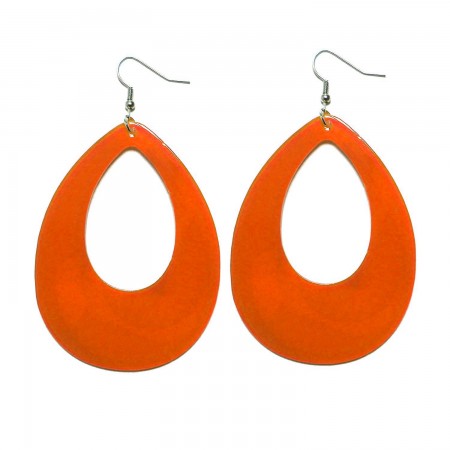 Orange Teardrop Earrings Neon 80s Retro Rock Star Jewellery  tt1045-7