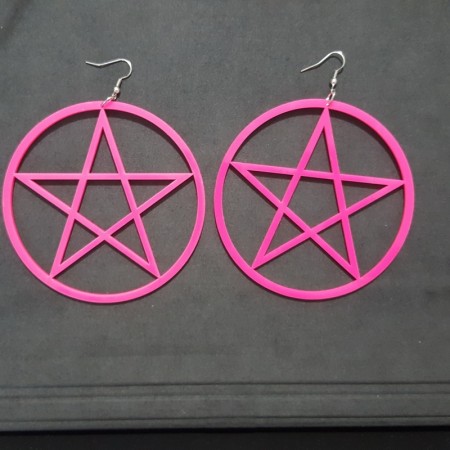 Pink 80s 90s Rock Star Earrings
