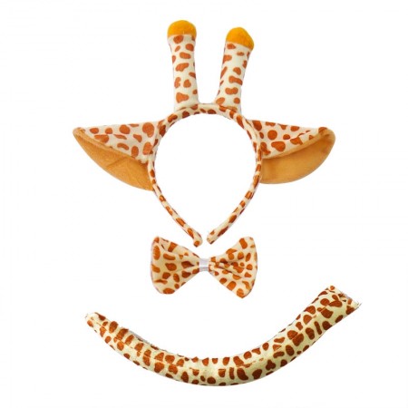 Giraffe Animal Costume Headband Bow Tie Tails Set Zoo Party Performance Kids Fancy Dress Accessories