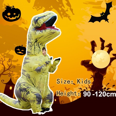 Yellow Child T-Rex Blow up Dinosaur Inflatable Costume