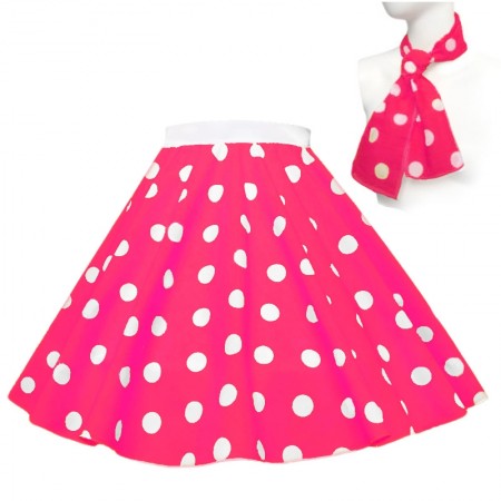 Pink With white dot 1950's Rock n Roll Dot Style skirt tt3098-12