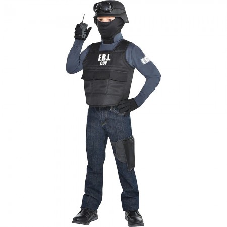 Kids FBI Cop Police Officer Costume  tt3254