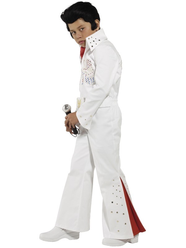 Kids Elvis Presley Jumpsuit Costume 50's Rock Star Famous Music Singer
