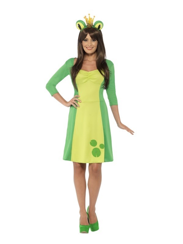 knee length dresses for ladies Girls Frog Dress with Green Top – Lilah & Rex main image 1