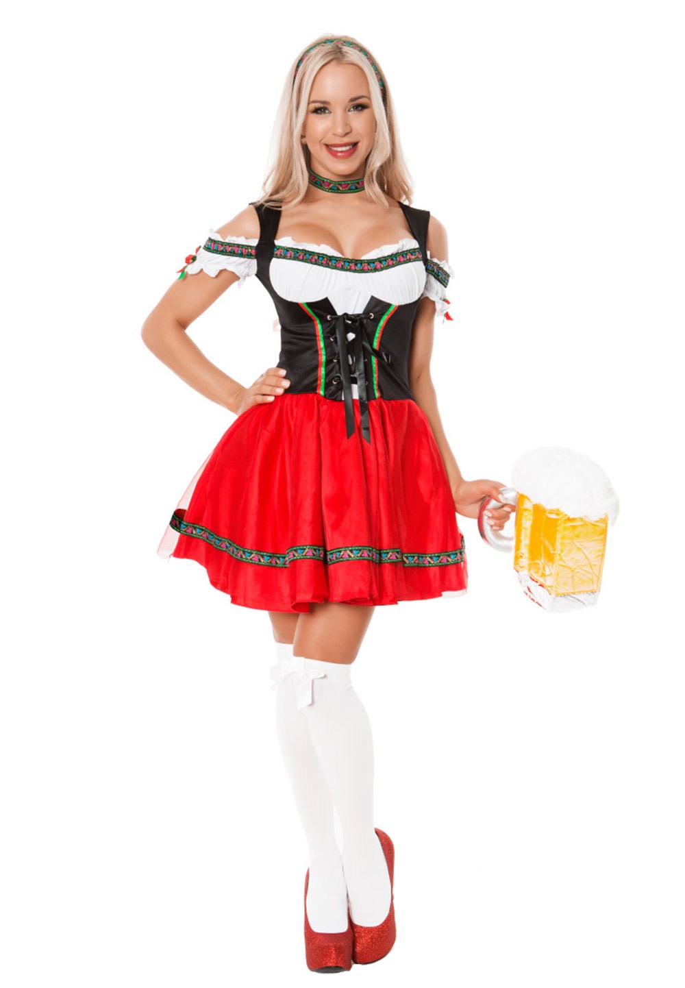 Ladies Oktoberfest Fancy Dress German Bavarian Octoberfest Beer Maid Costume