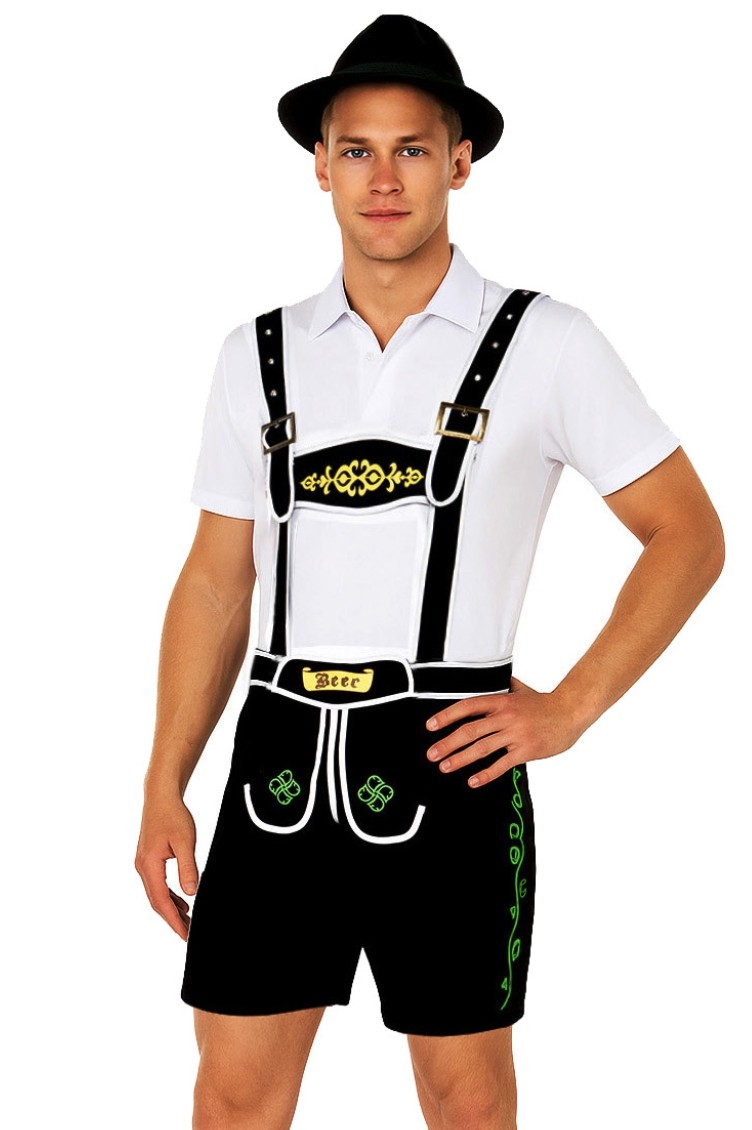 black oktoberfest dress Black & Gold Floral German Woman Oktoberfest Dirndl Dress with Lace Apron   Edelweiss Creek