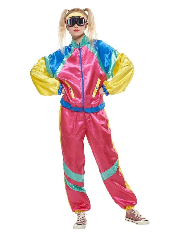 Blue Ladies 1980s Shell Suit Tracksuit