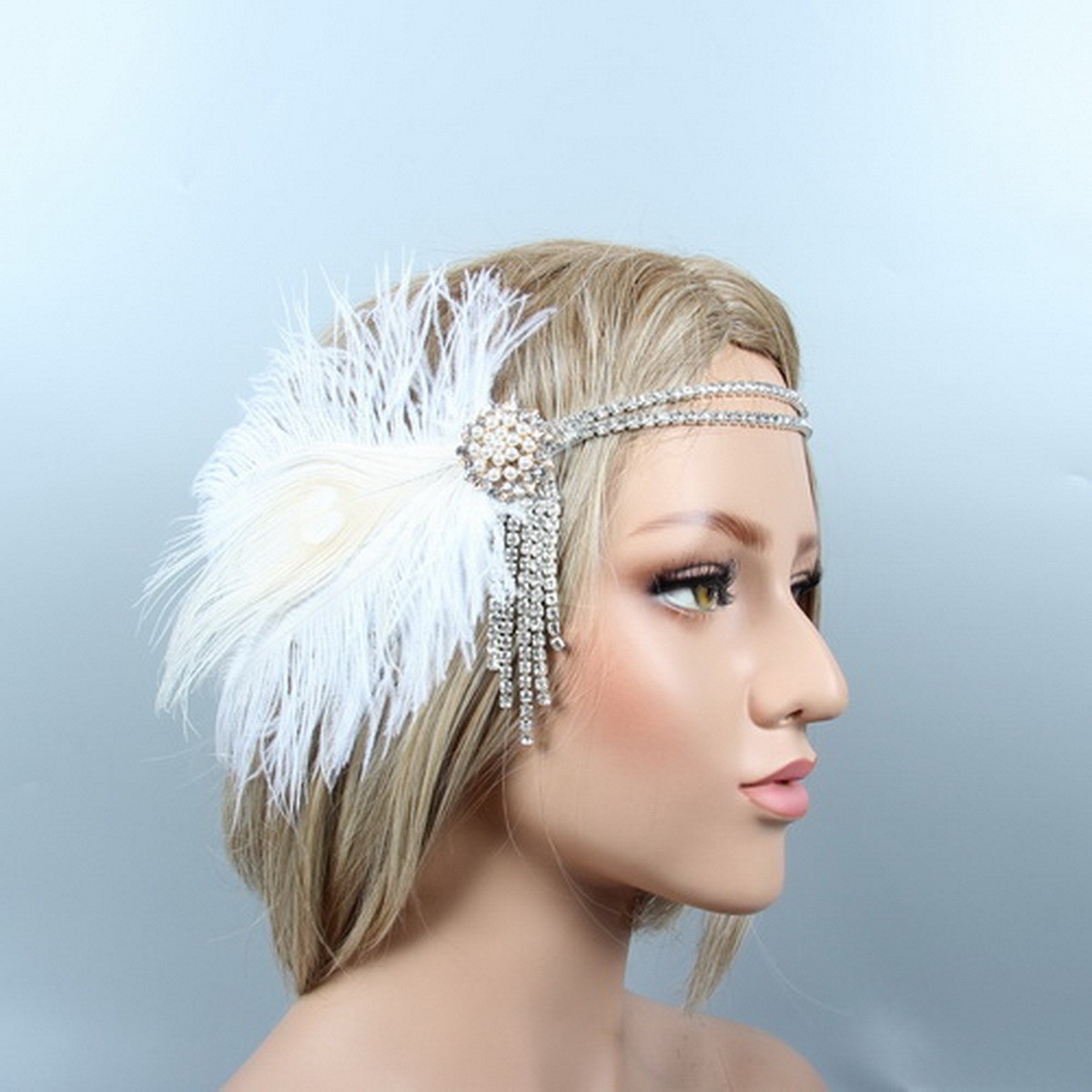 1920s Headband Feather Vintage Bridal Great Gatsby Flapper ...
