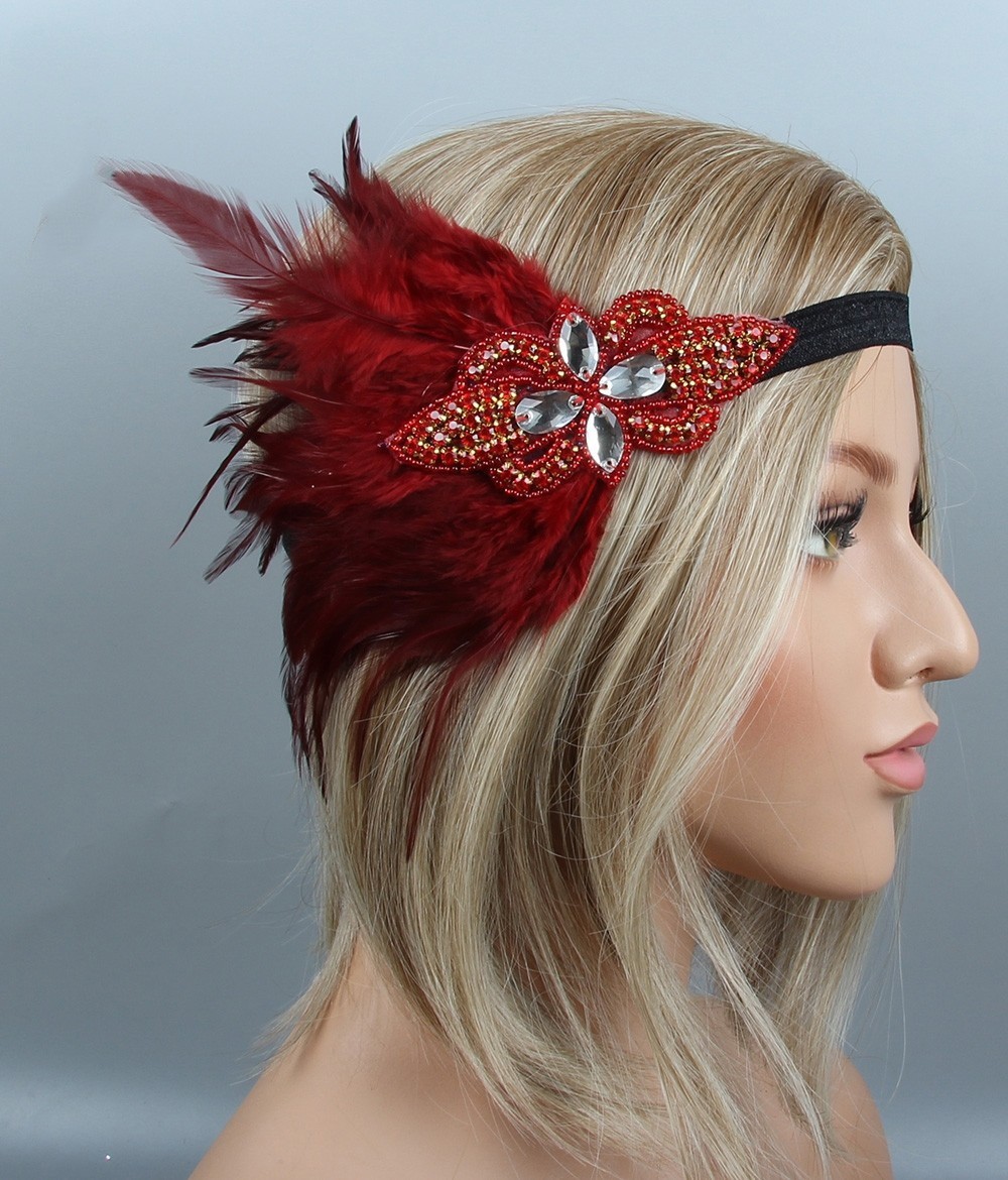 1920s Red Feather Great Gatsby Flapper 
