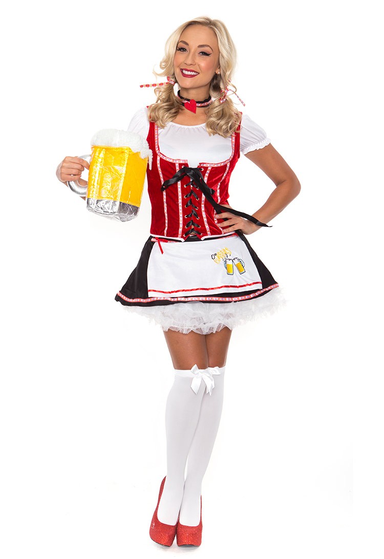Ladies Green Beer Maid Costume – Oktoberfest German Dress For Halloween