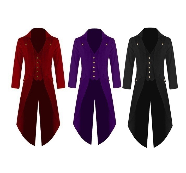 Purple Mens Steampunk Tailcoat Jacket 