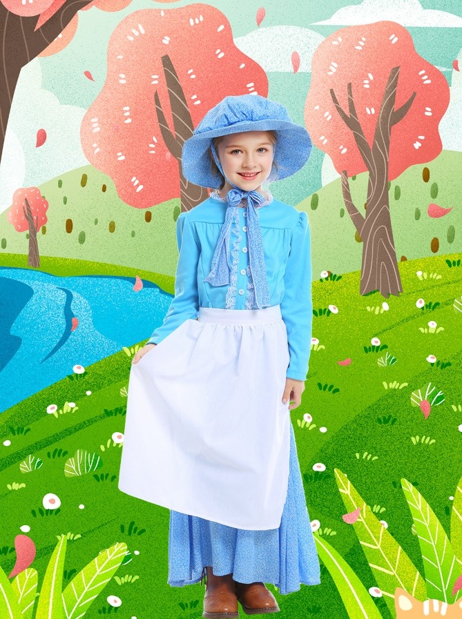 Smiffys Miss Historical Victorian Poor Girl Costume For Girls - Olden Day School Outfit, Book Week