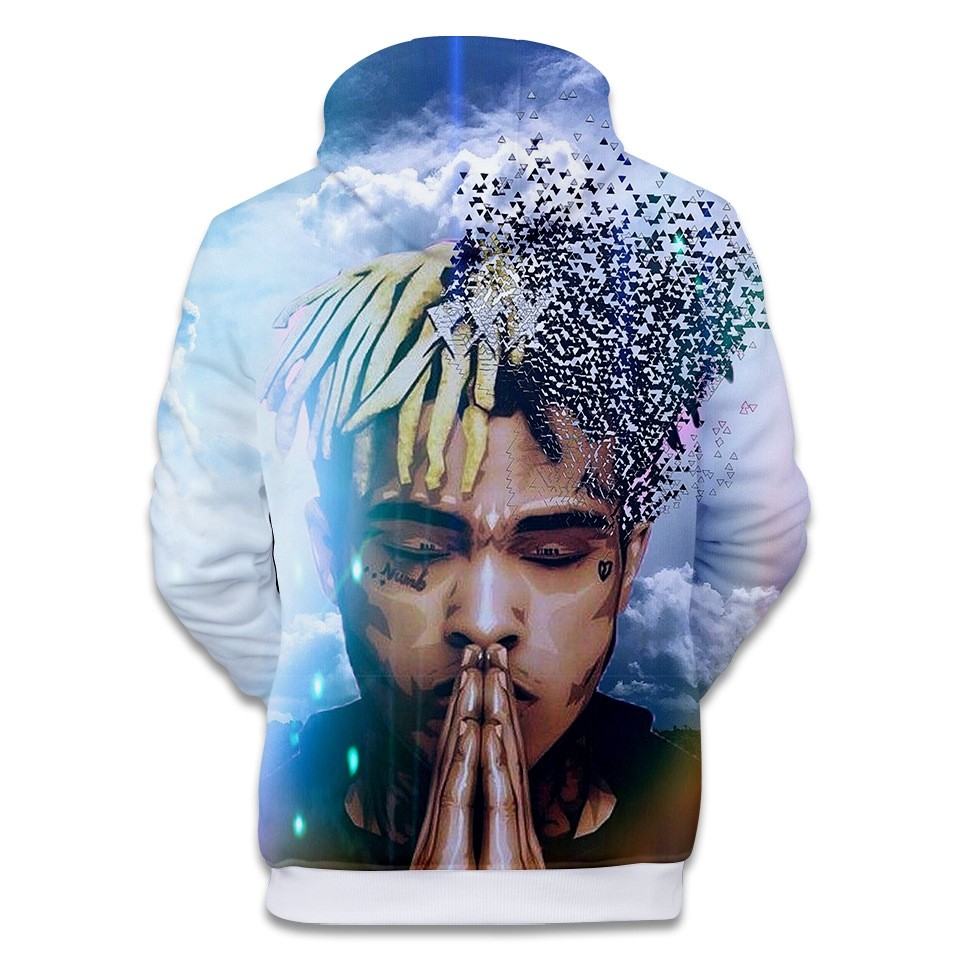 T-shirt Manches Courtes Imprimé XXTENTACION - Col Rond, Polyester, Pour Ado, Style Rappeur Commémoratif