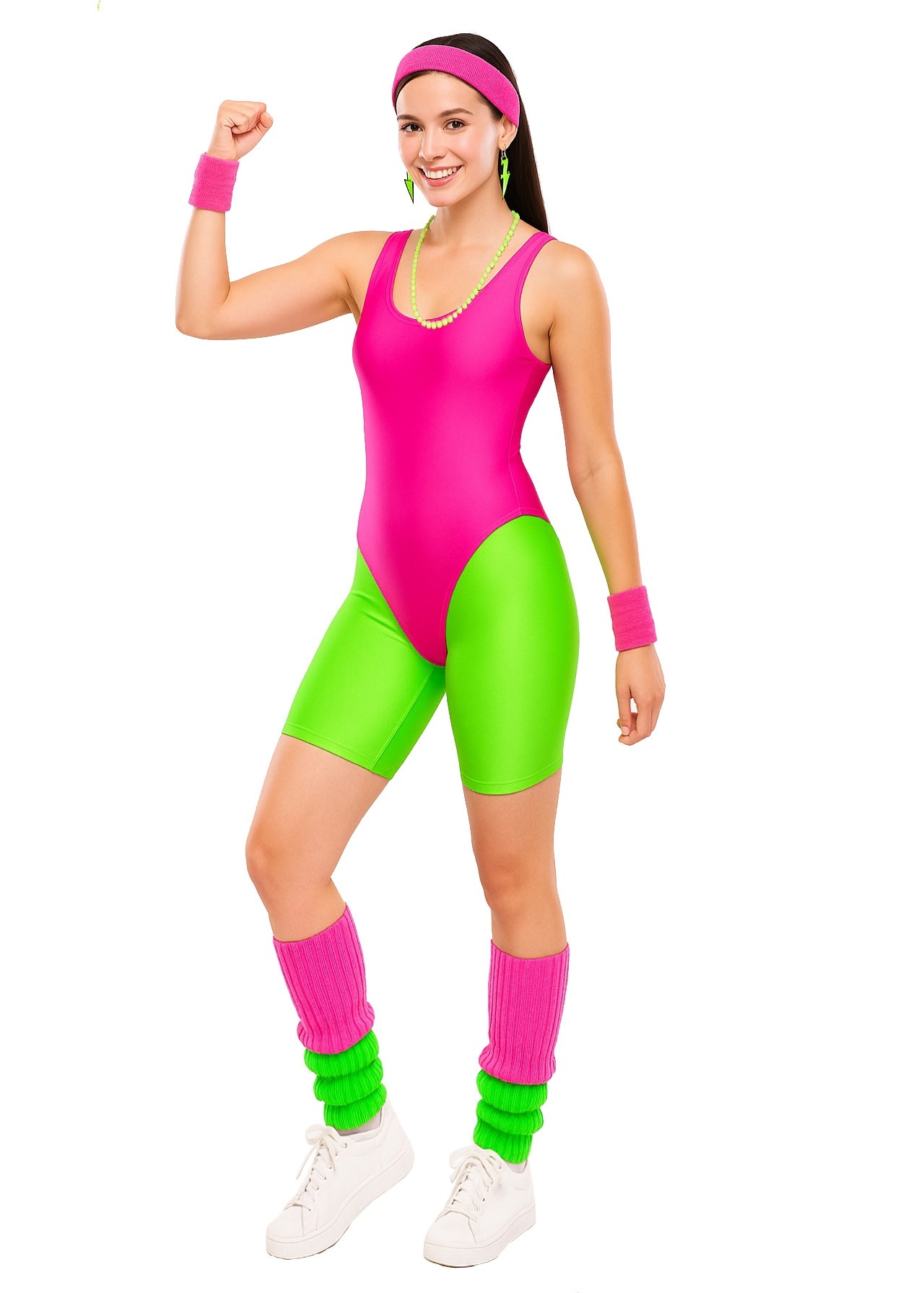 Retro Fancy Dress Outfit - neon 80s costumes womens