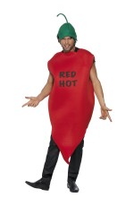Adult Mens Red Hot Chilli Pepper Funny Mexican Med Costume 