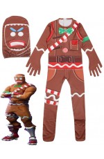 Kid Halloween Fortnite Costume MERRY MARAUDER Gingerbread Man