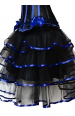 Black with blue Satin skirt