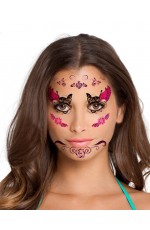 Ladies Halloween Day of the Dead Face Temporary Tattoo