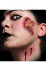 Halloween Trauma Vampire Kiss Scary Face Temporary Tattoo