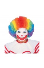 Accessories - Childrens Multi Coloured Rainbow Afro Curly Wig Clown Kids Boys Girls Fancy Dress Party Costume Accessories