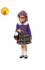 Grandma Old Lady Woman Granny Mother Child Cosplay Costume Party Kids Outfit