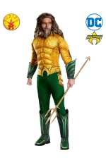 Mens Deluxe Aquaman DC Comic Hero TV Book Film Movie Fancy Dress Costume Outfit