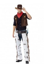 Mens Cowboy Wild West Sheriff Costume 