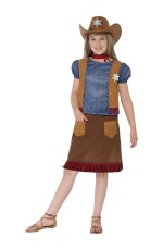 Girls Kids Western Belle Cowgirl Costume Sheriff American Wild West Outfit 