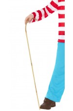 Accessories - Bamboo Walking Cane Where's Waldo Wheres Wally Costume Prop Accessory Licensed Cartoon Costume Book Week Accessory