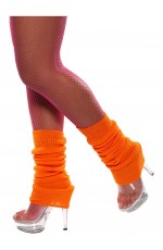 Licensed Womens Pair of Party Legwarmers Knitted Neon Dance 80s Costume Leg Warmers 