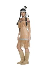 Authentic Western Indian Lady Wild West Pocahontas Squaw Costume Cowgirl