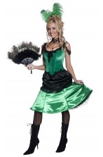Ladies Western Saloon Girl Costume Cowboy Can Can Dancer Wench Burlesque