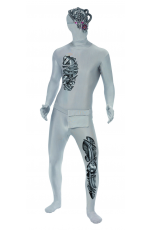 Robotic Second Skin Bodysuit Metal Mens Halloween Robot Sci-Fi Costume