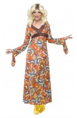 1960s 60s Woodstock Maxi Dress 70s Disco Retro Groovy Go Go Dance Party Costume