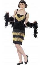 Teen 20s 1920s Charleston Gatsby Girl Flapper Burlesque Fancy Dress Costume