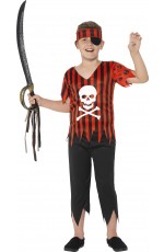 Jolly Roger Pirate Boys Costume Caribbean Buccaneer