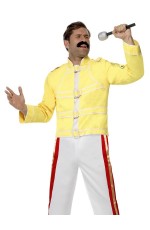Mens Freddie Mercury Costume 80s Queen Freddy Rock Star Outfit
