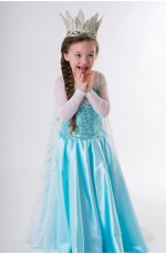 New Girls Frozen Queen Elsa Costume Party Disney Birthday Fancy Dress With Cape