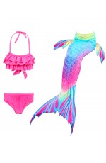 Girls Mermaid tails Swimmable Swimsuit Costume with Monofin