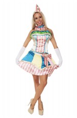 Sexy Funny Clown Costume Circus Carnival Fancy Dress Birthday Party Outfit