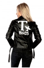 50s Sandy T Birds Black Womens Jacket Lady 50's Costume Frenchie Rizzo