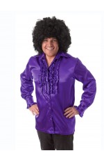 Mens 60's 70's Groovy Hippie Purple Shirt Costume